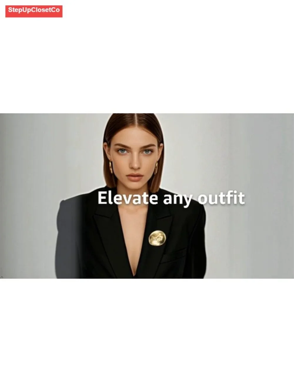 Gold Geometric Vintage Brooch Set of 2 for Coats Scarves Dresses